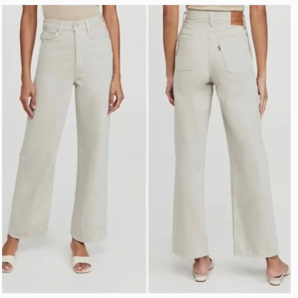 Levi’s High Loose Beige Tan Pants Jeans Wide Leg Size 27